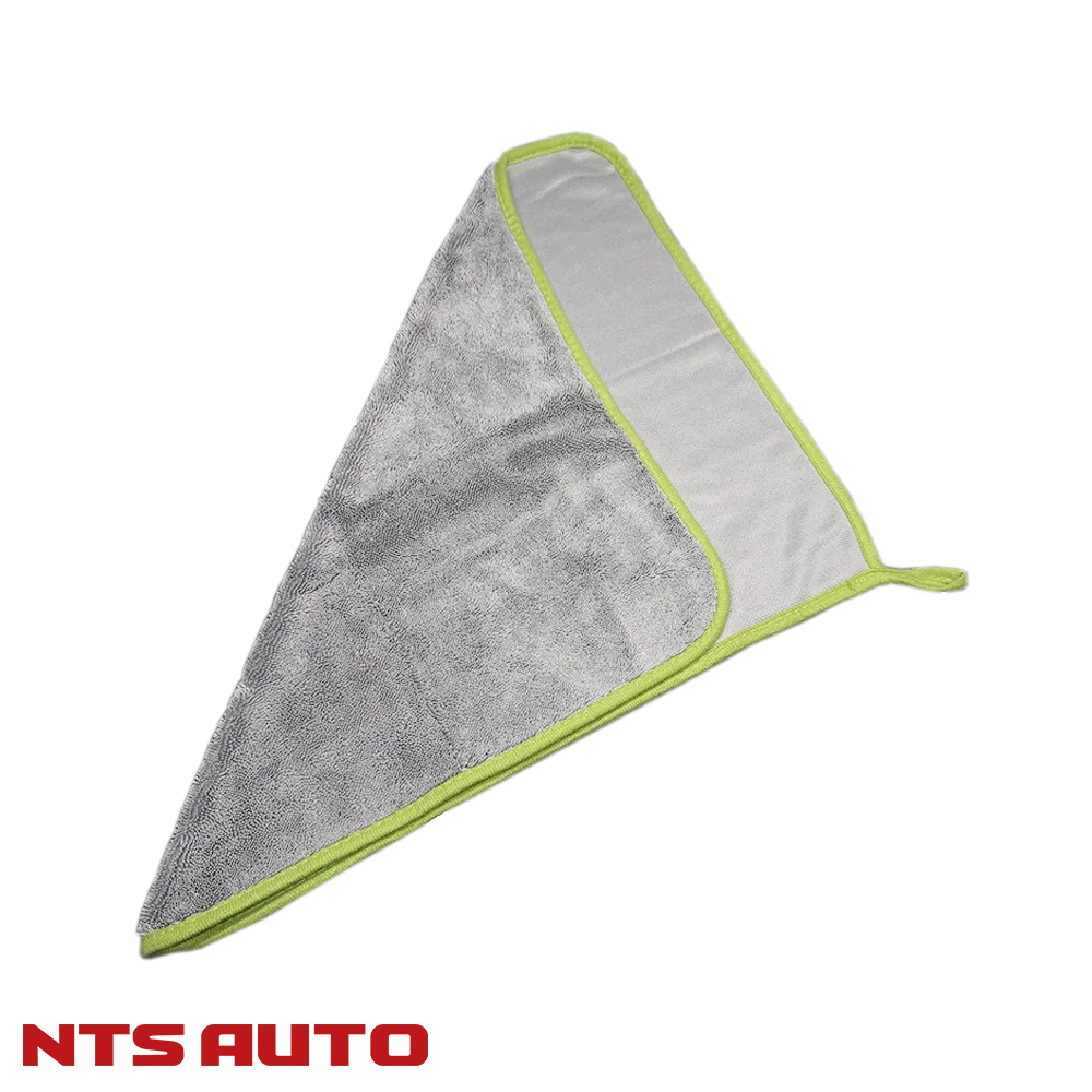 Полотенце из микрофибры для авто 40Х50см ЗЕЛЕНО-СЕРОЕ