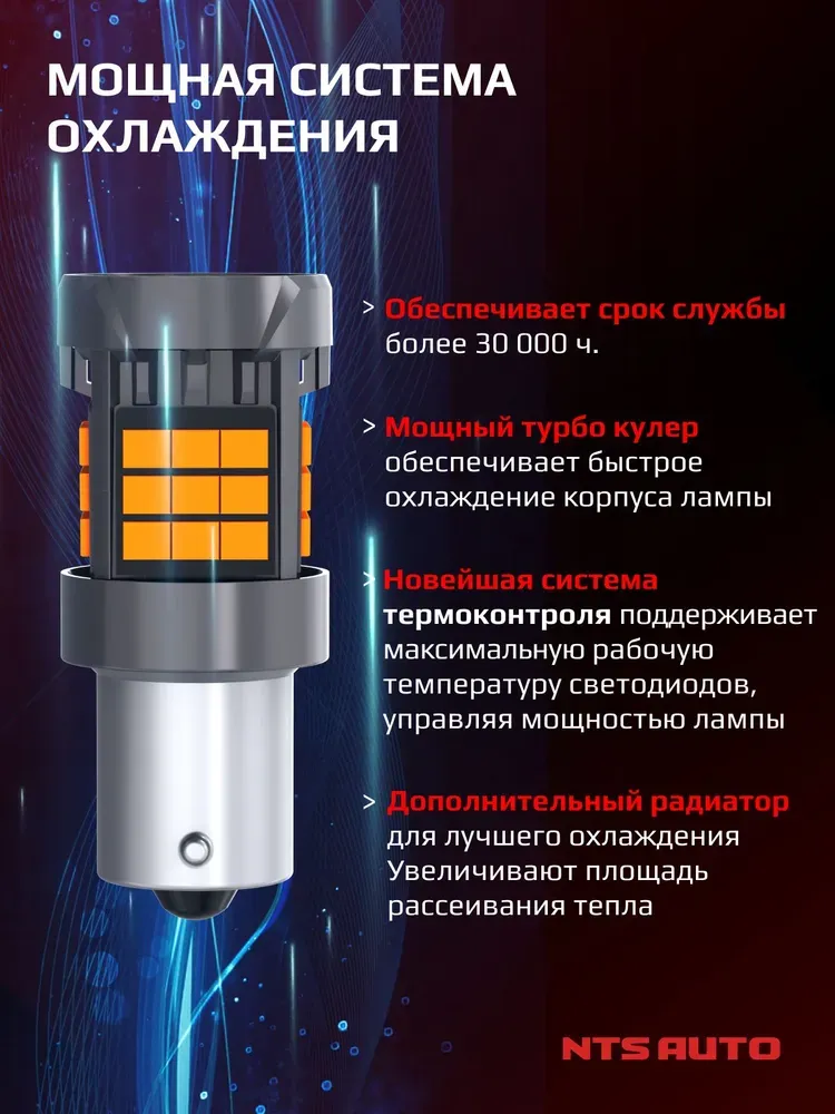 P21W/1156-2835-36 12-24V ЖЕЛТЫЙ 