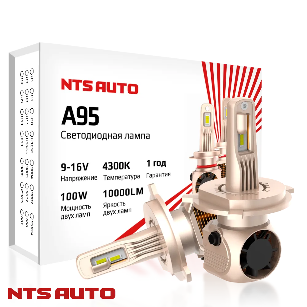 Светодиодные лампы A95 H4 4300K CANBUS