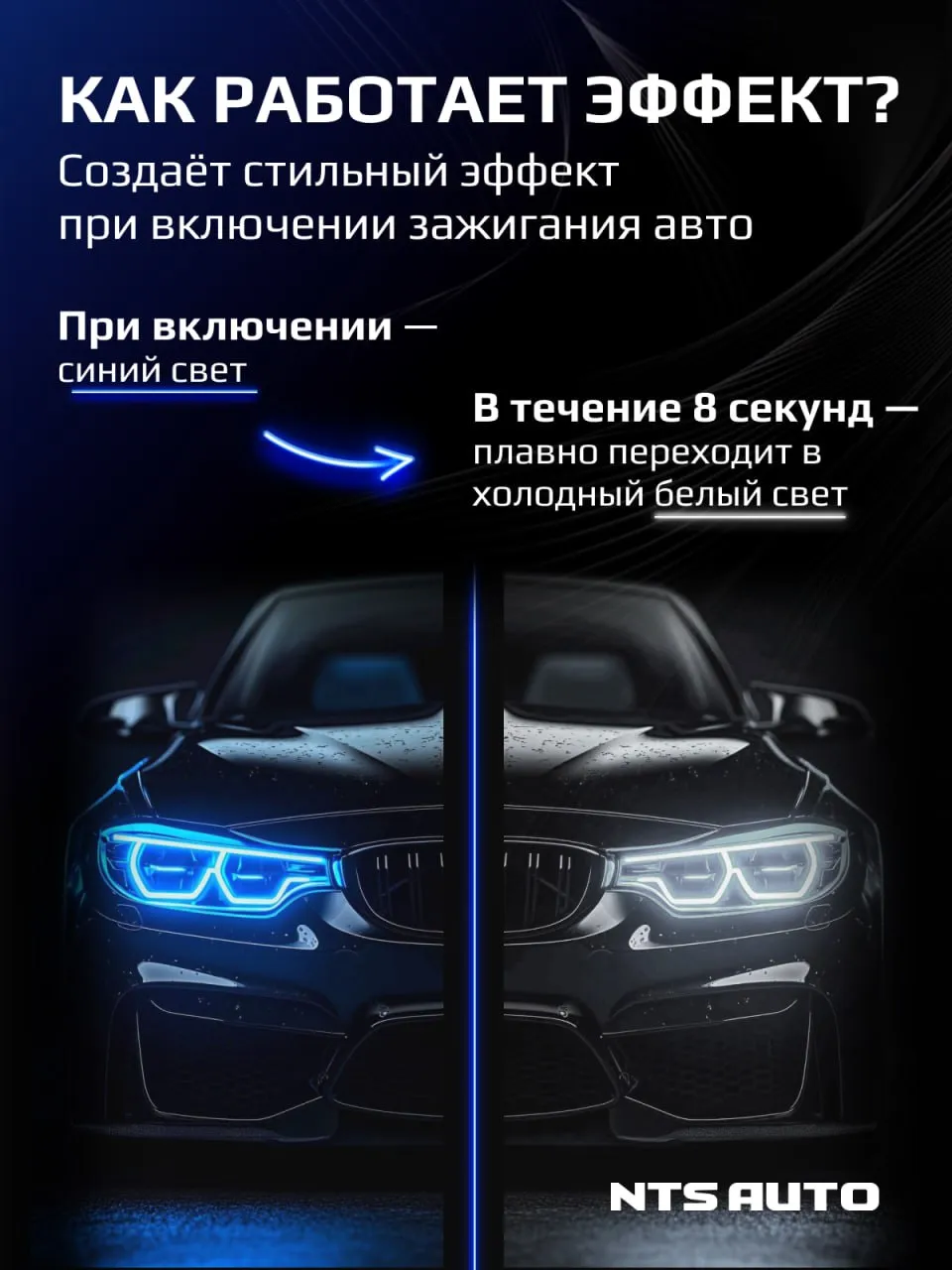 W5W/T10-8LED-WBL с синим приветствием 