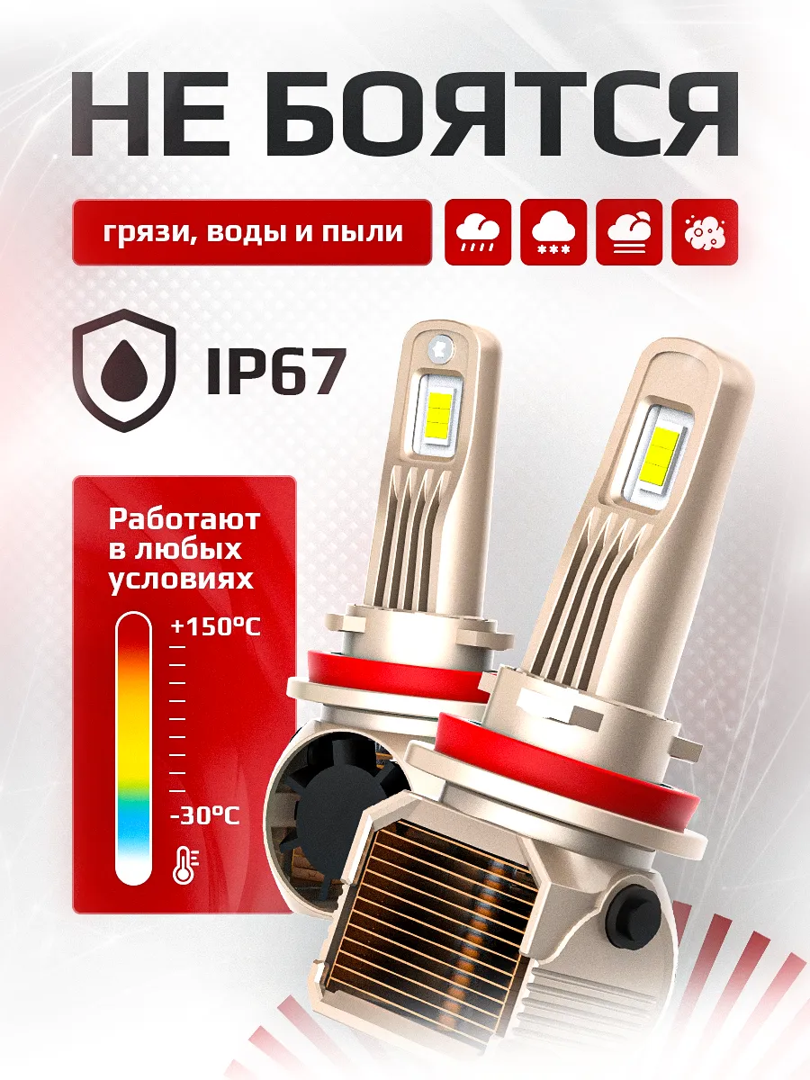 Светодиодные лампы A95 4300K H8/H9/H11/H16 CANBUS