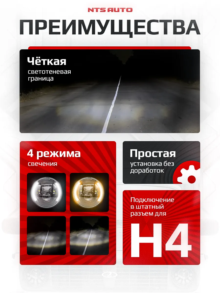 Фара диодная 7' круглая HP-HLD-03/02