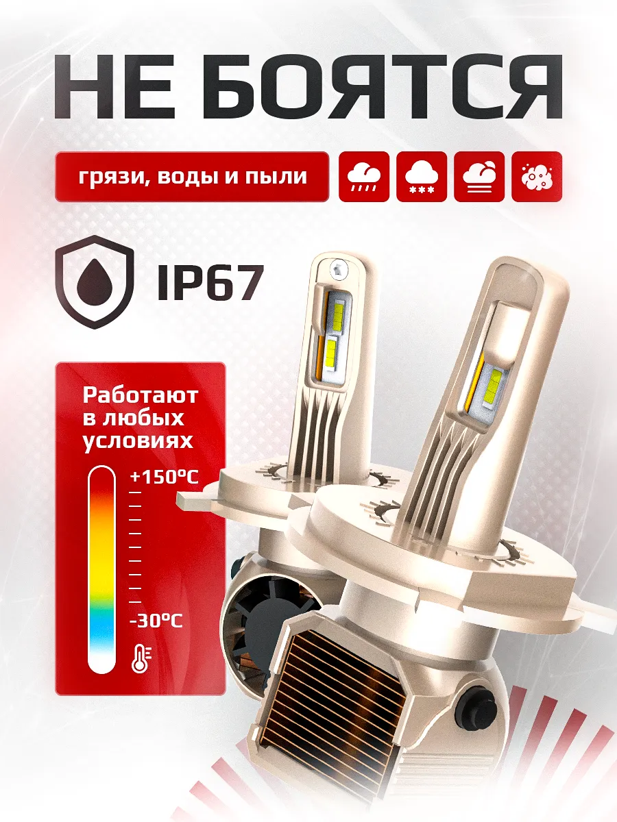 Светодиодные лампы A95 4300K H4 CANBUS