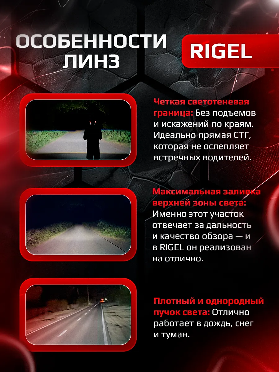 BI-LED линза "RIGEL" 3 дюйма 12V 6300K