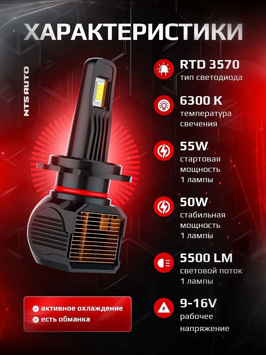 Светодиодные лампы A95 6300K H7 CANBUS