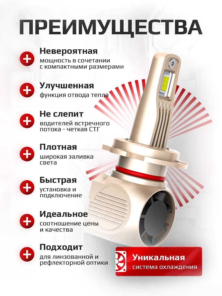 Светодиодные лампы A95 4300K H7 CANBUS