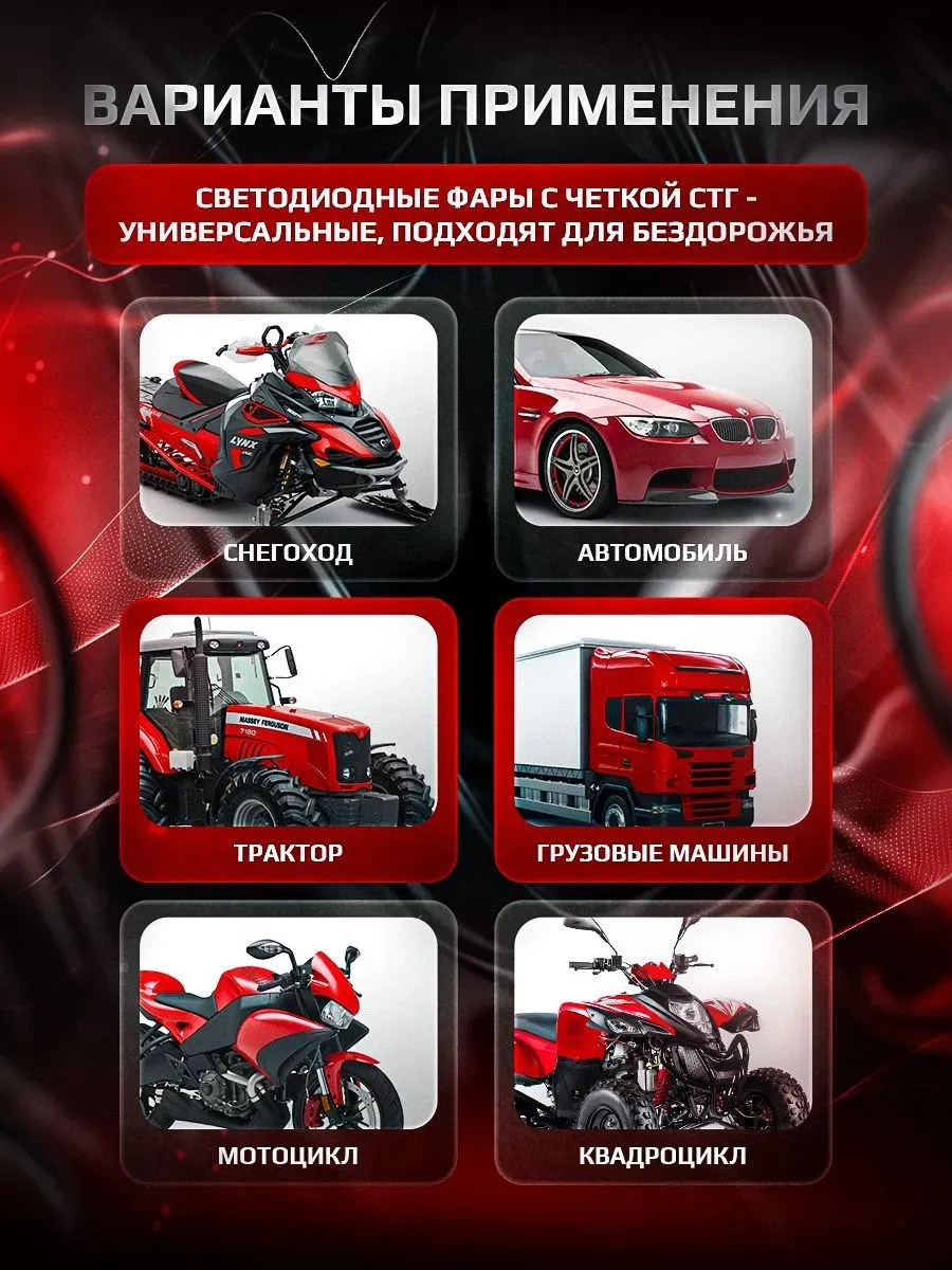 Фара диодная с СТГ DH-P49