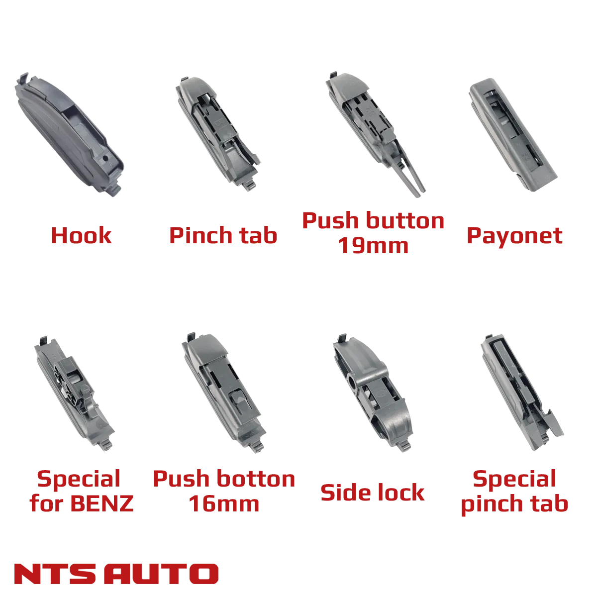 Щетка с/о гибридная (14"/350 мм, 8 адаптеров) "NTS-AUTO" 