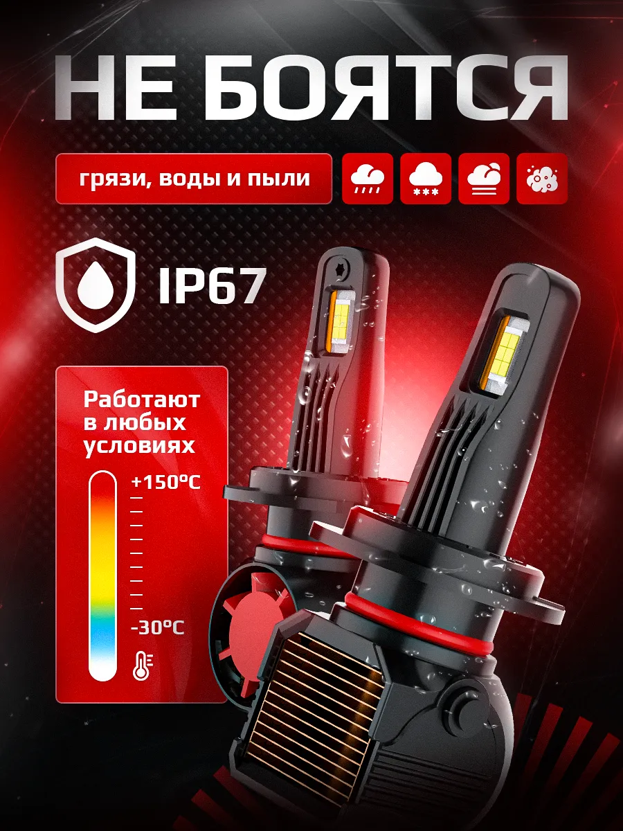 Светодиодные лампы A95 6300K H7 CANBUS