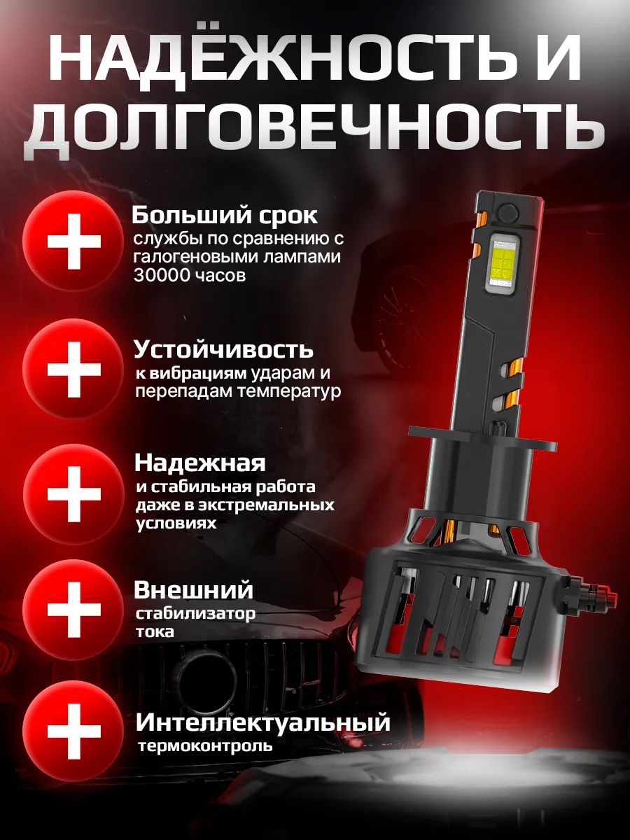 Светодиодная лампа T95 H4/H19