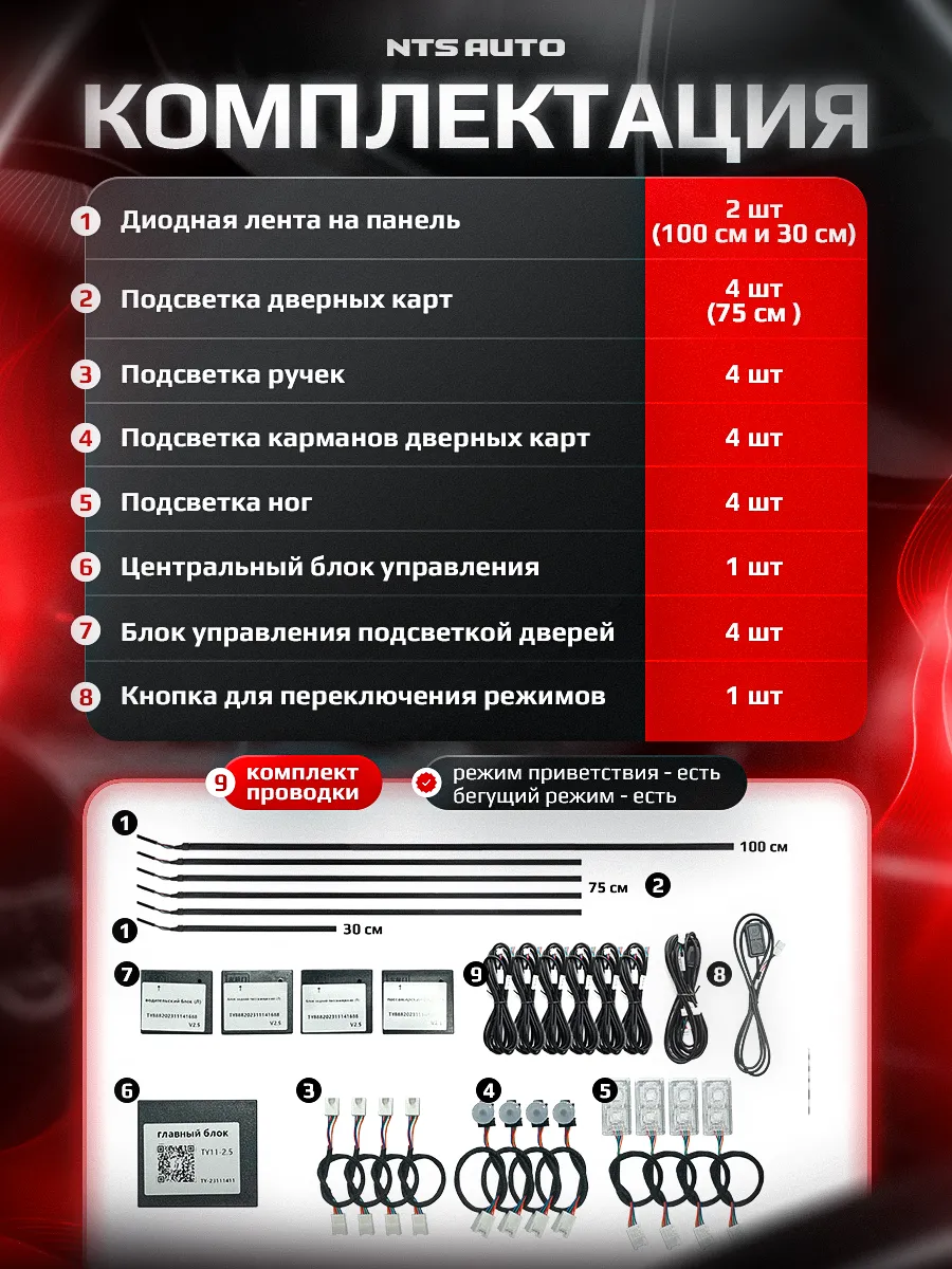 Ambient light с приветствием 18 в 1 RGB приложение с черной нитью серия B