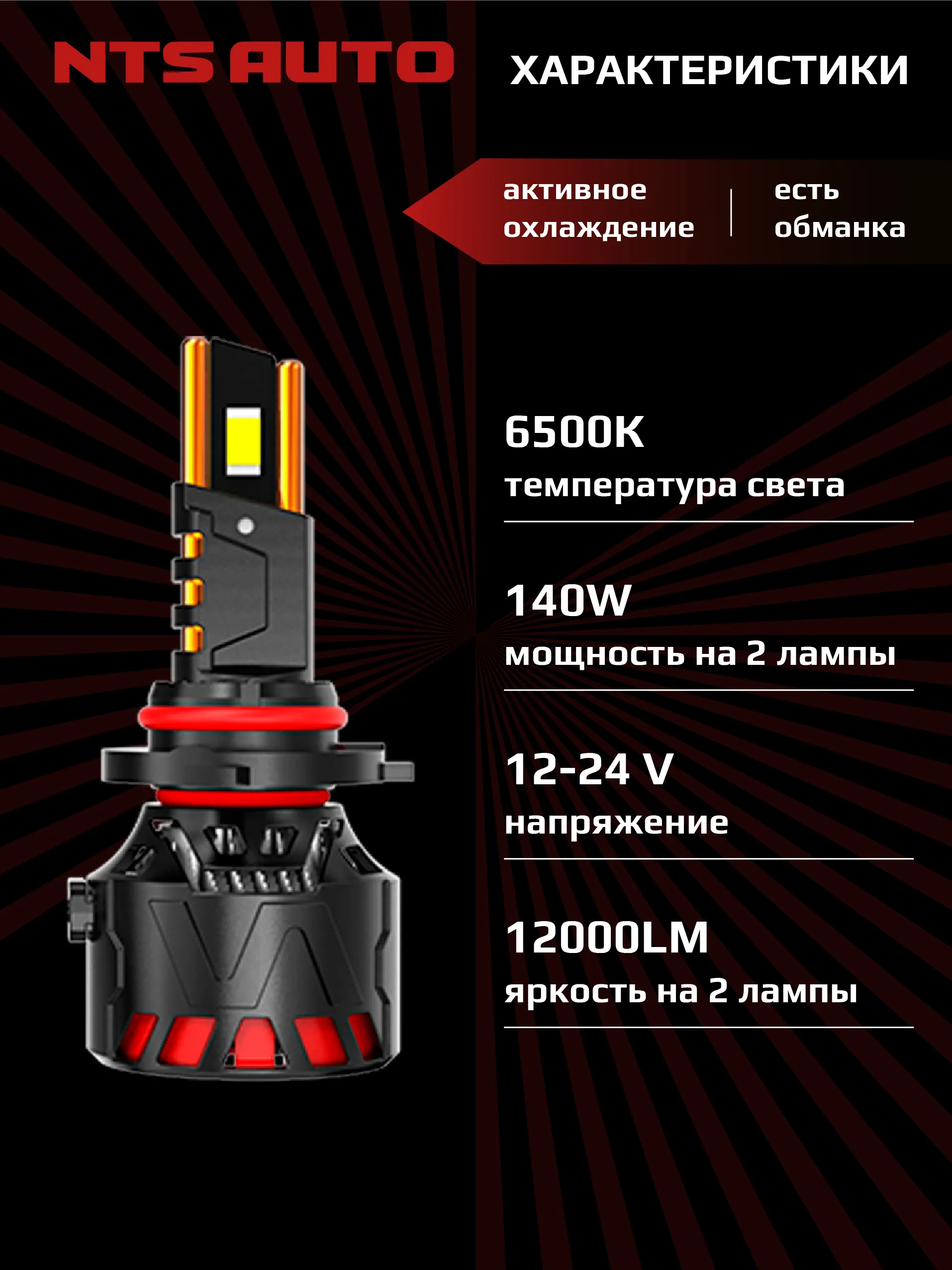 Светодиодные лампы ORION H8/H9/H11 6300K