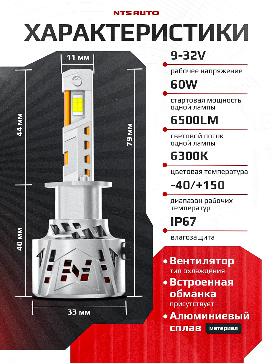 Светодиодные лампы ATLAS H1 6300K