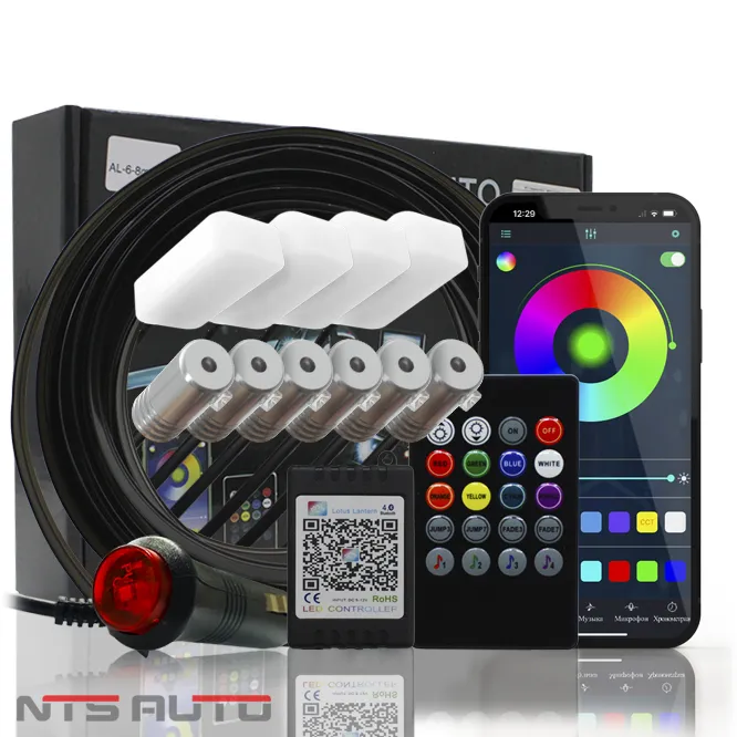 Подсветка торпеды+салона (BK) RGB приложение и пульт