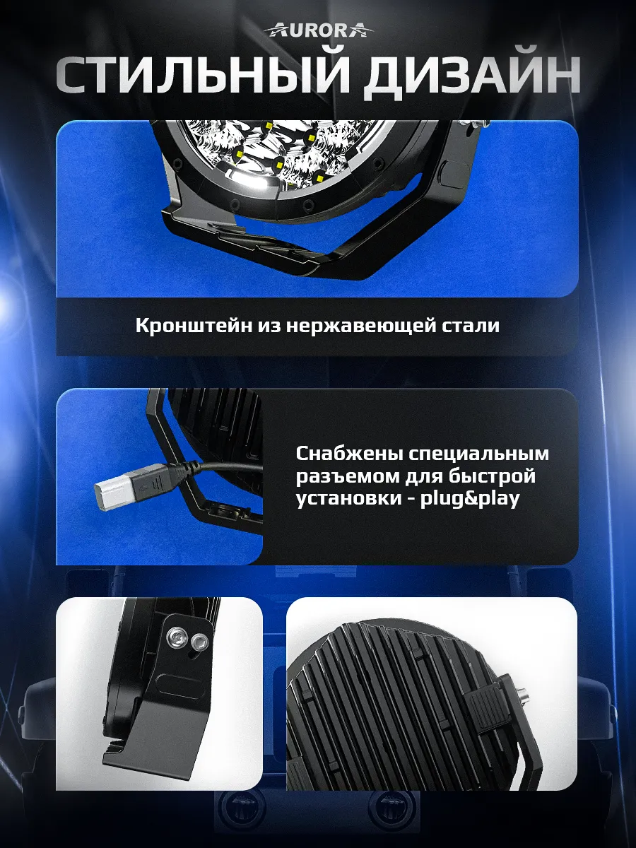 Светодиодная фара ДАЛЬНЕГО СВЕЧЕНИЯ с ДХО 7"