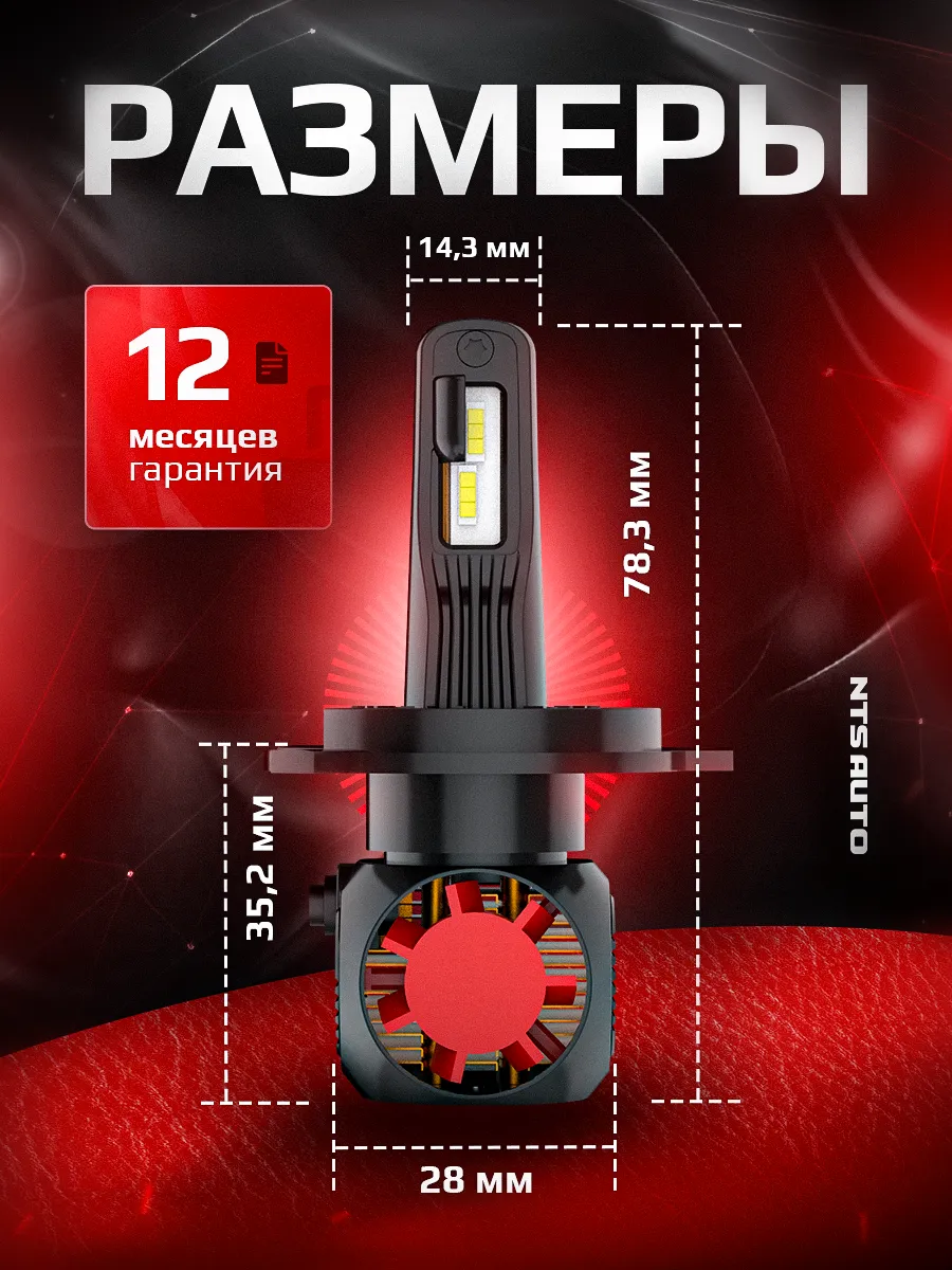 Светодиодные лампы A95 6300K H4 CANBUS