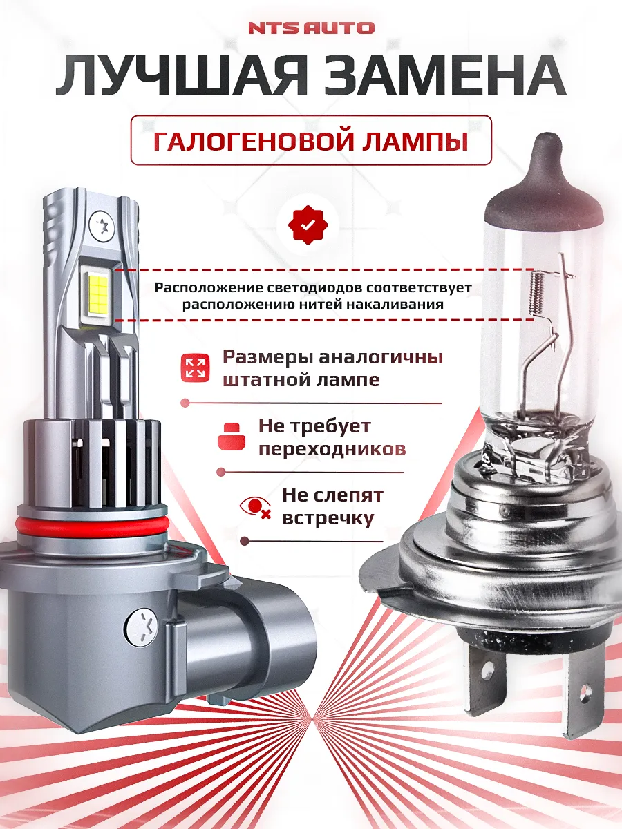 Светодиодные лампы A53 HB3/HB4/HIR2 4300К