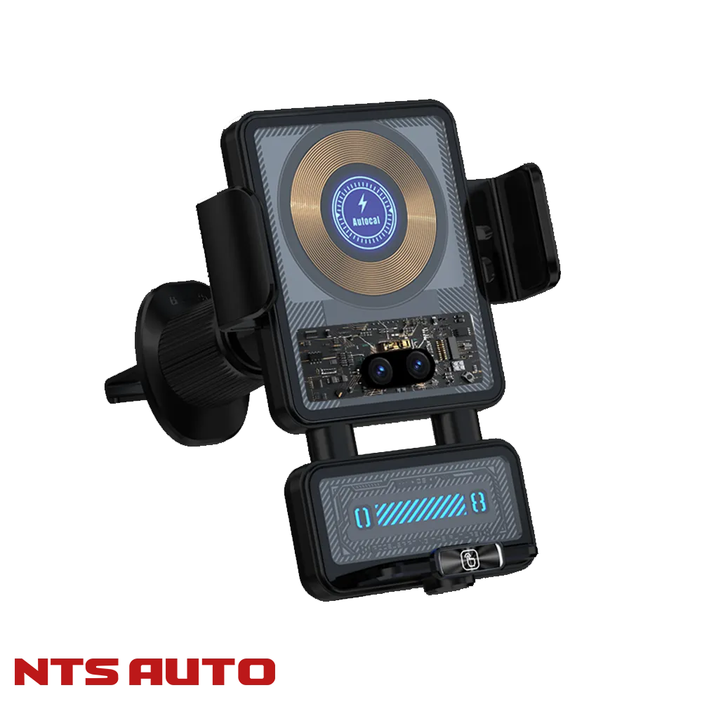 Держатель телефона с беспроводной зарядкой C8 ЧЕРНЫЙ