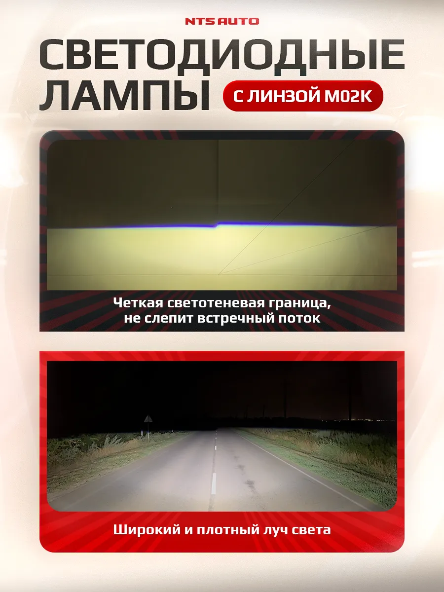 Светодиодная лампа-линза M02K H4 5000K CANBUS