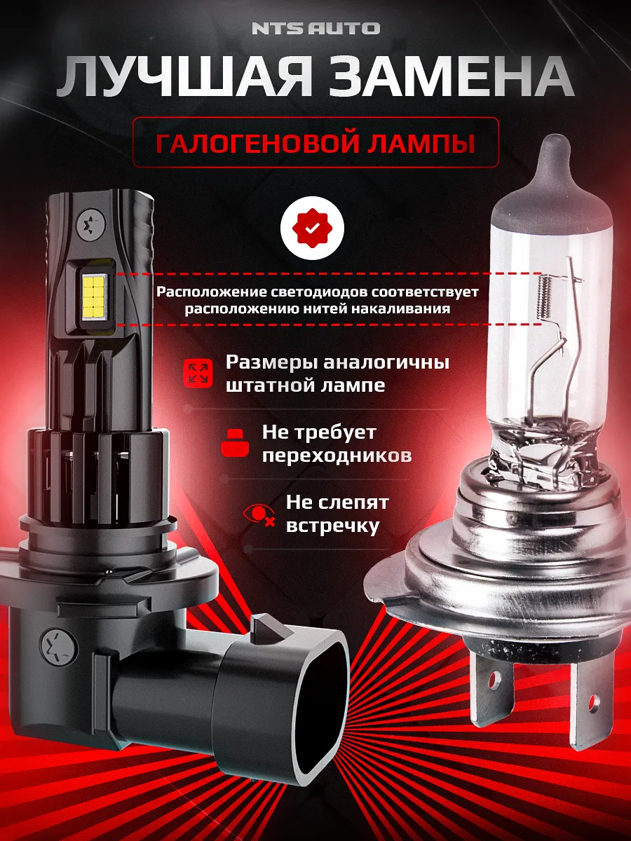 Светодиодные лампы A53 HB3/HB4/HIR2 6300К