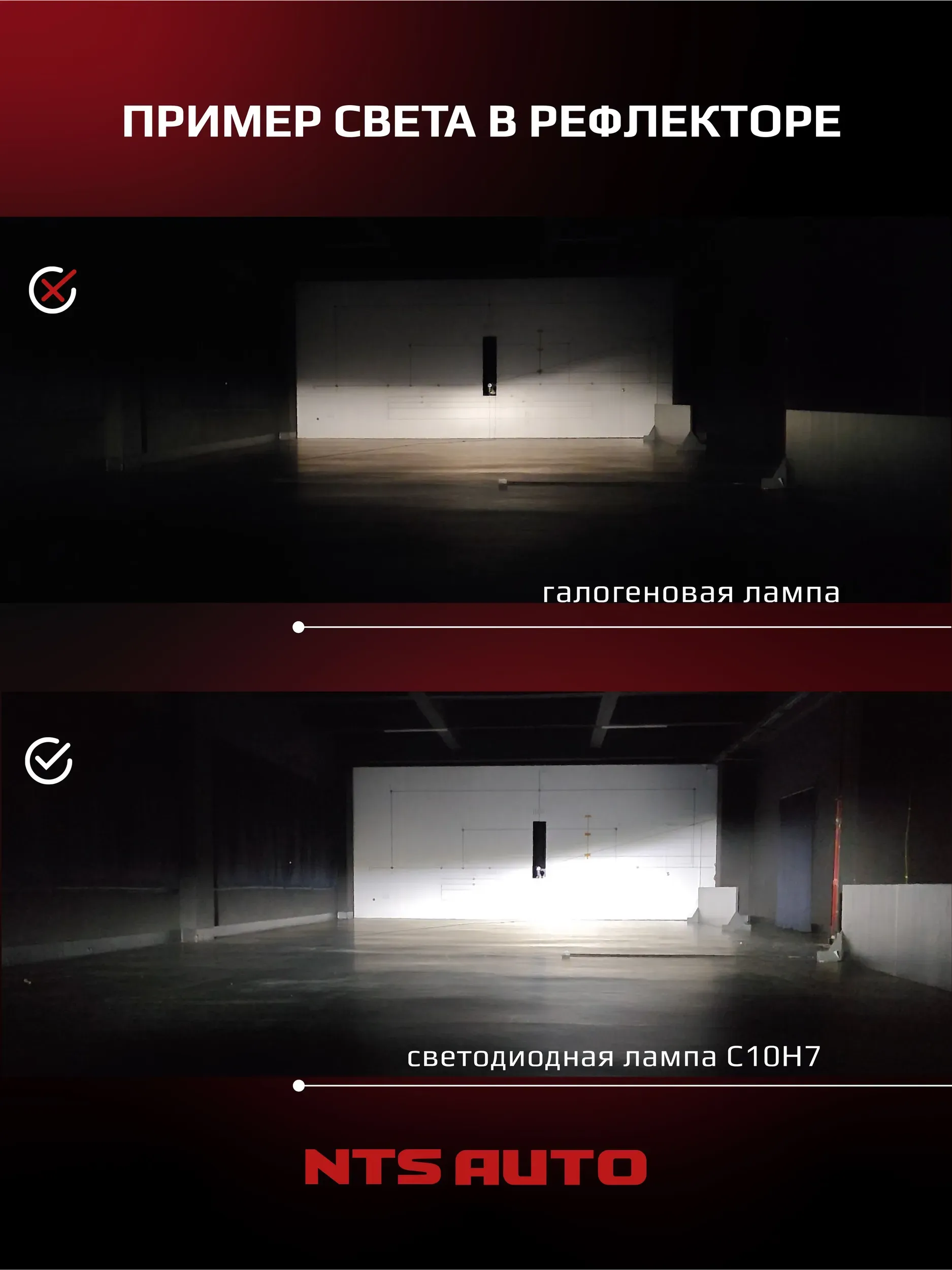 Светодиодные лампы C10 6300K H7