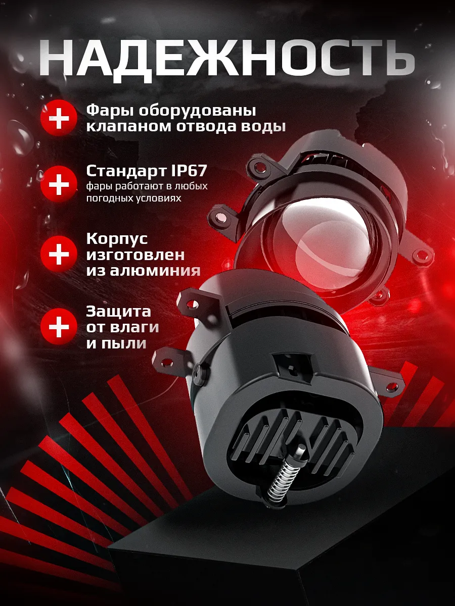 Светодиодные ПТФ 3″ ближнего свечения TOYOTA Camry, Corolla, Land Cruiser 200, RAV4