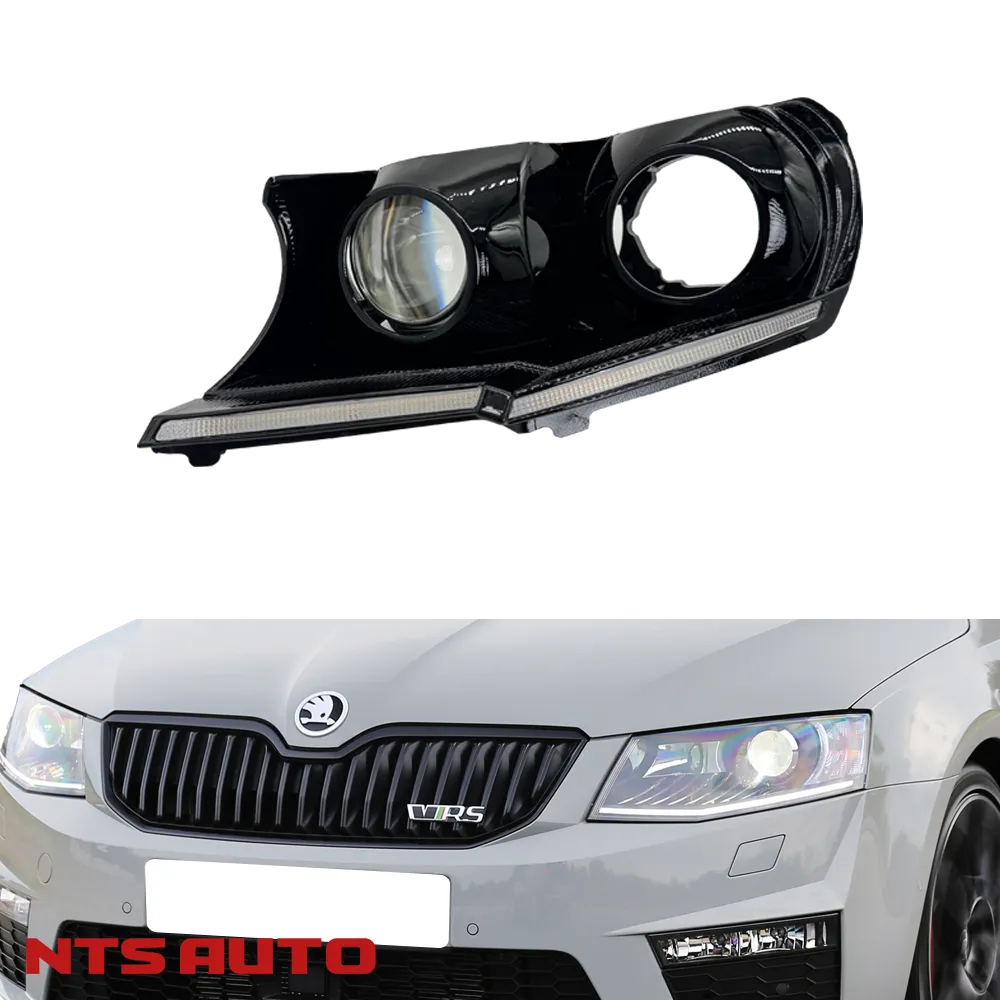 Маска-отражатель в замен штатных на SKODA OCTAVIA 2014-2016 с ДХО