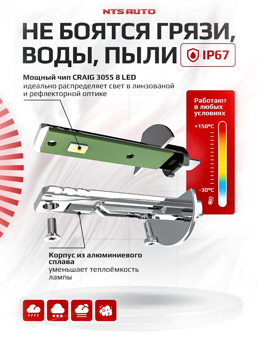 Светодиодные лампы A53 H1 4300К