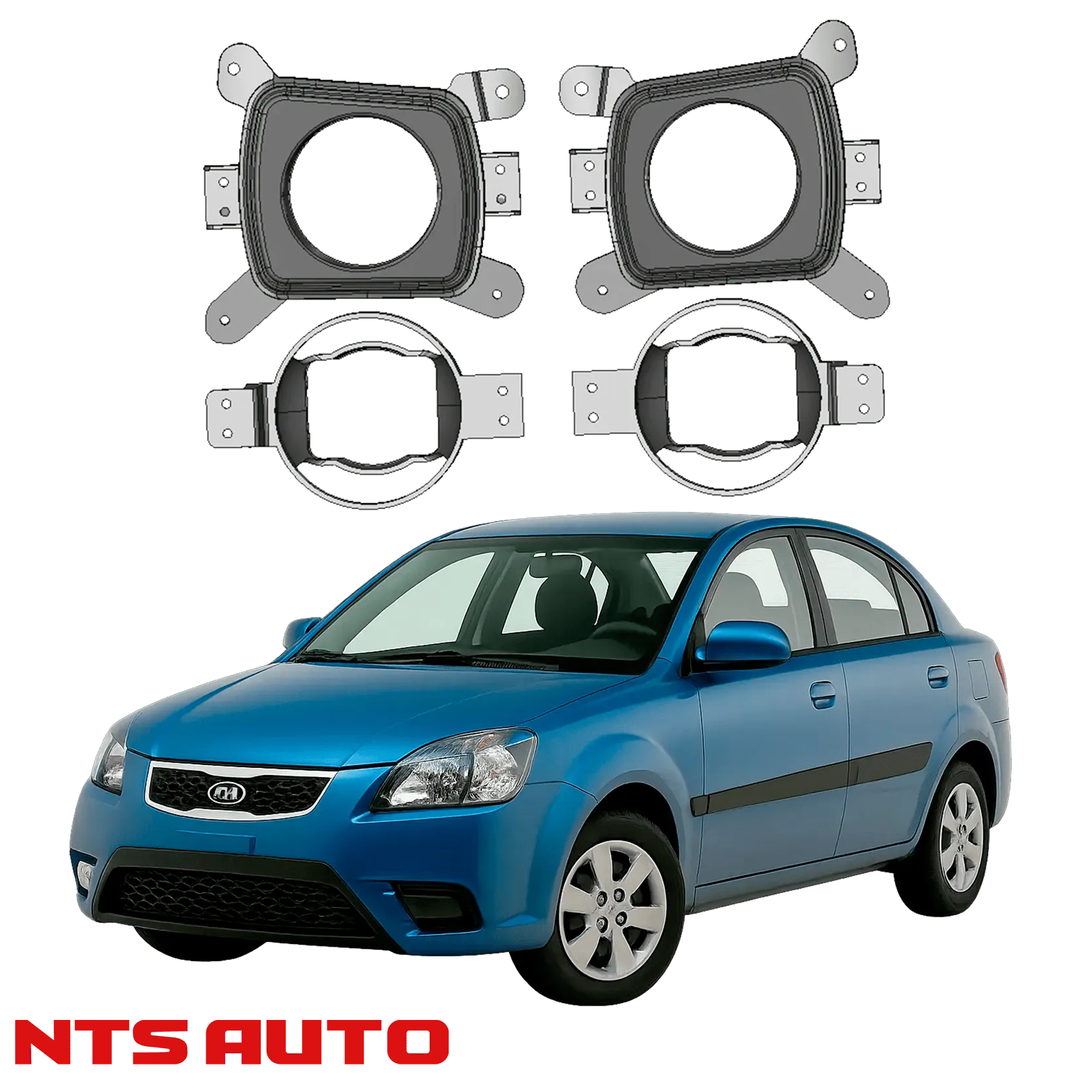 Крепления для противотуманных фар на Kia Rio II (2005–2009)