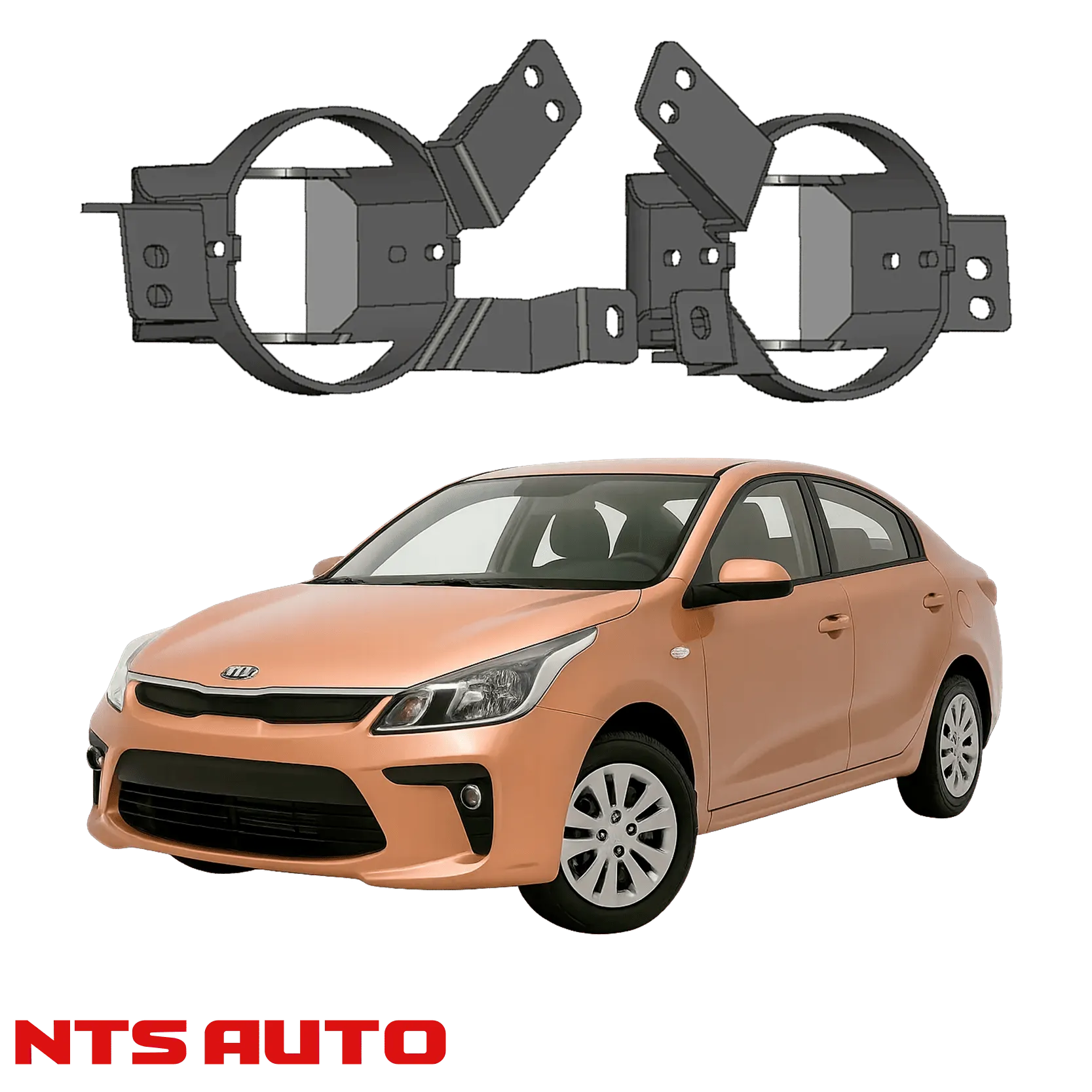 Крепления для противотуманных фар на Kia Rio IV (2017–2020)