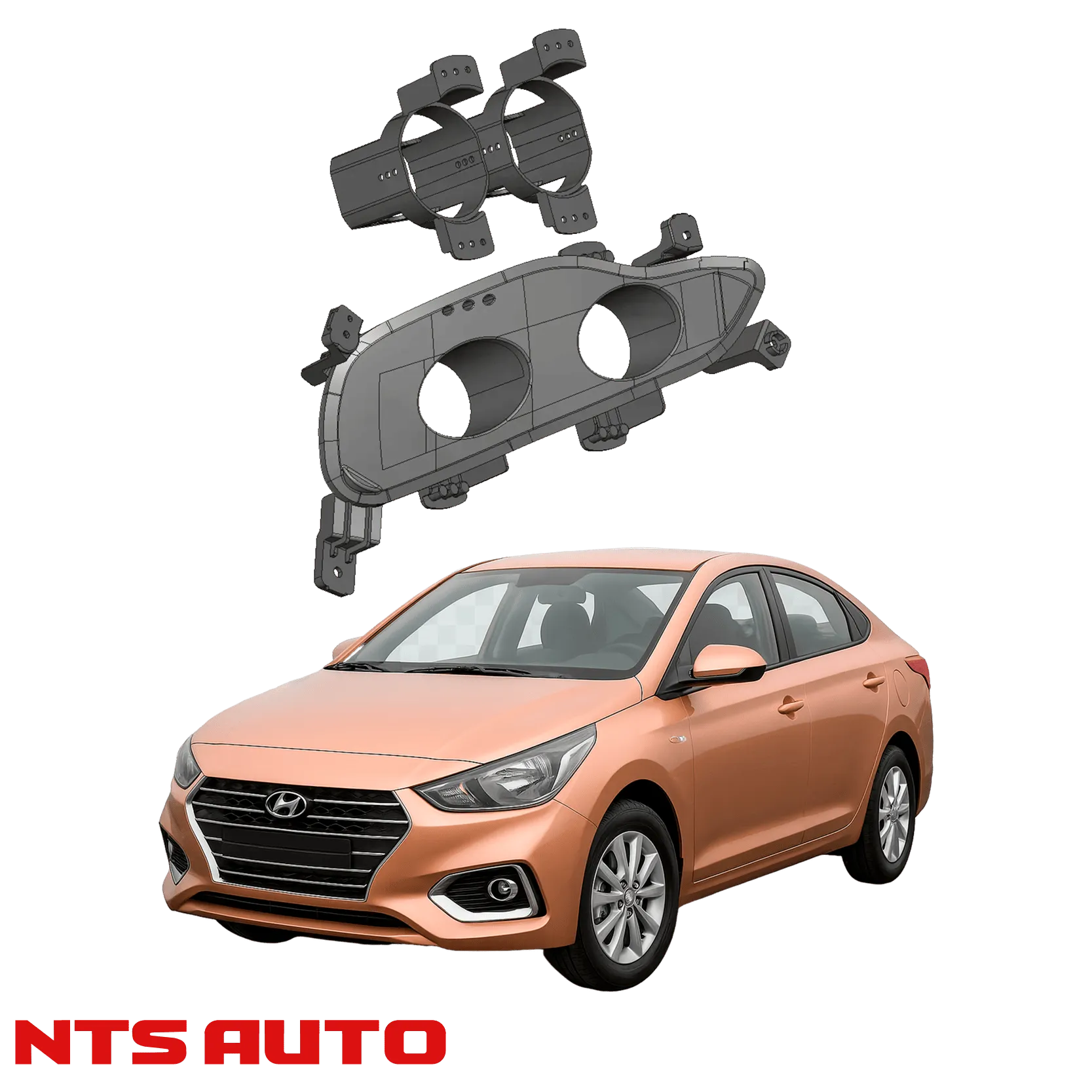 Крепления для противотуманных фар на Hyundai Solaris II (2017–2020)