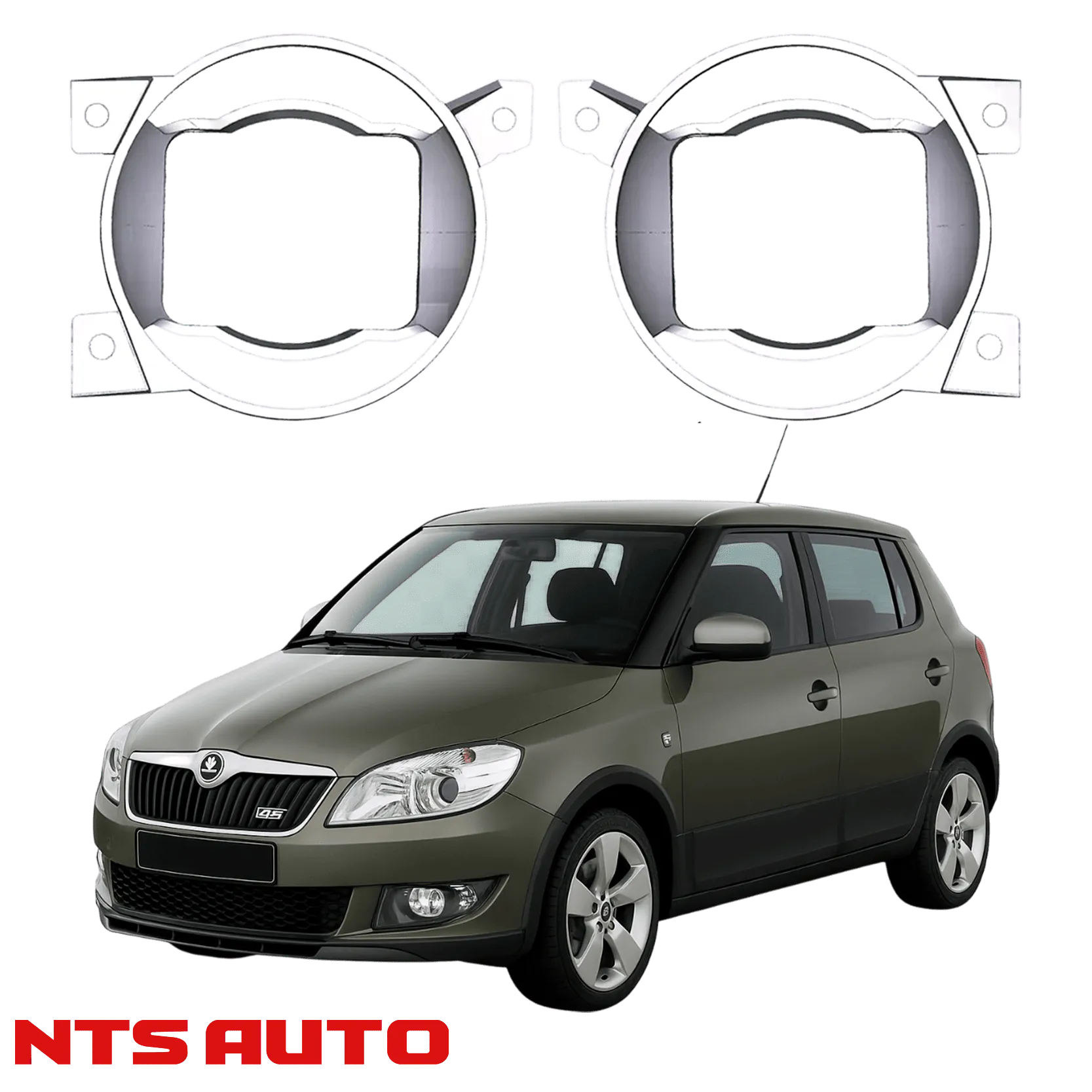 Крепления для противотуманных фар на Skoda Fabia II (2010–2014)