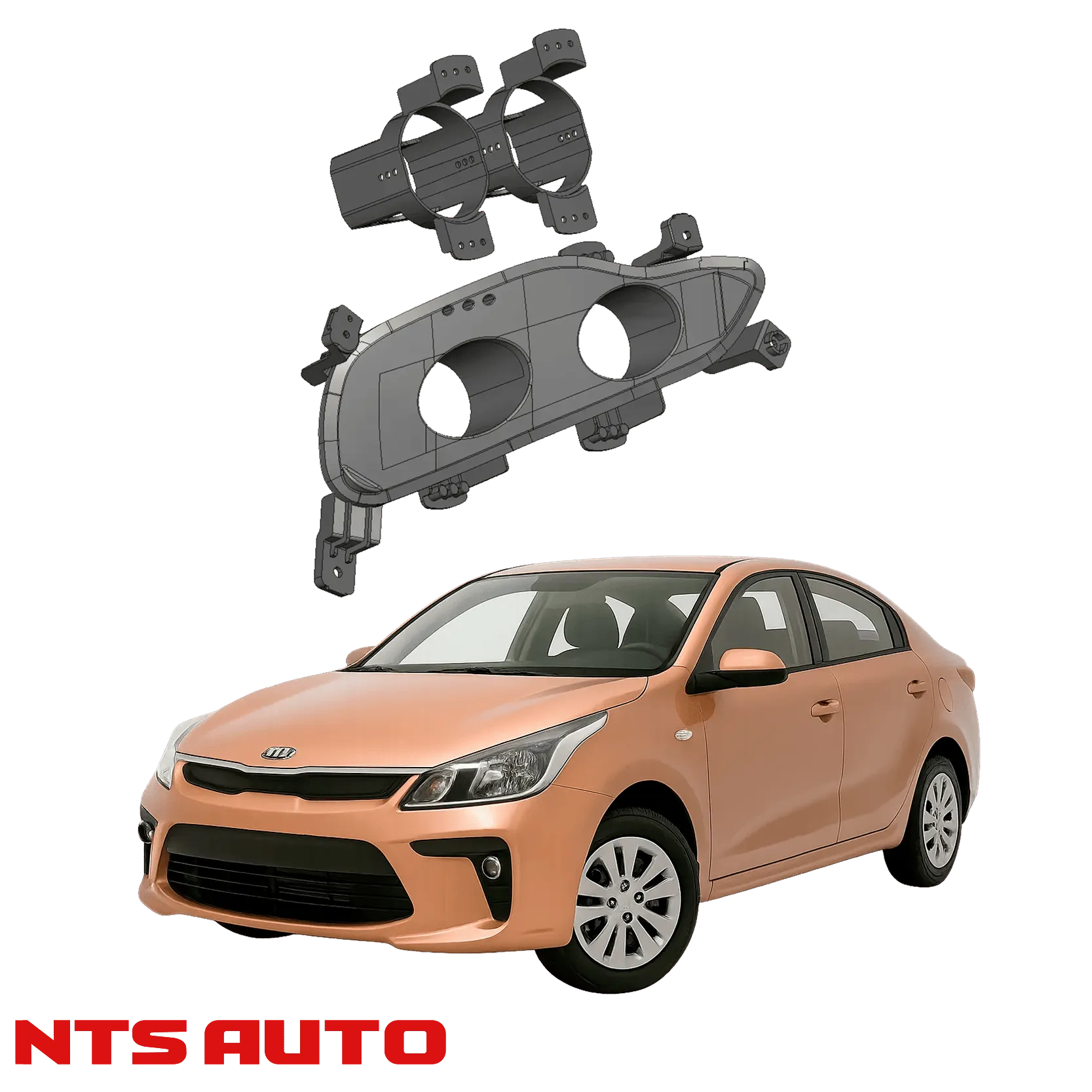 Крепления для противотуманных фар на Kia Rio IV (2017–2020)