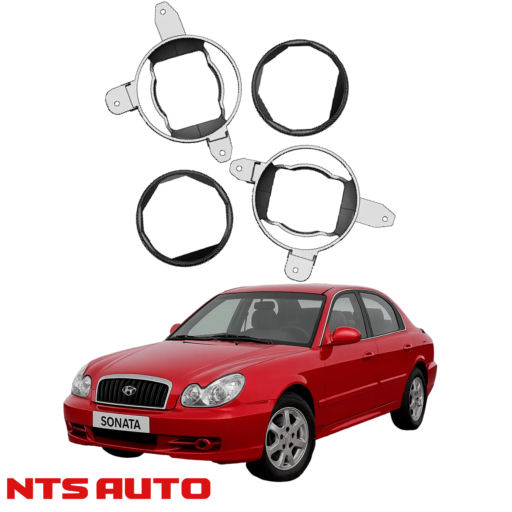 Крепления для противотуманных фар на Hyundai Sonata EF (2001–2013)