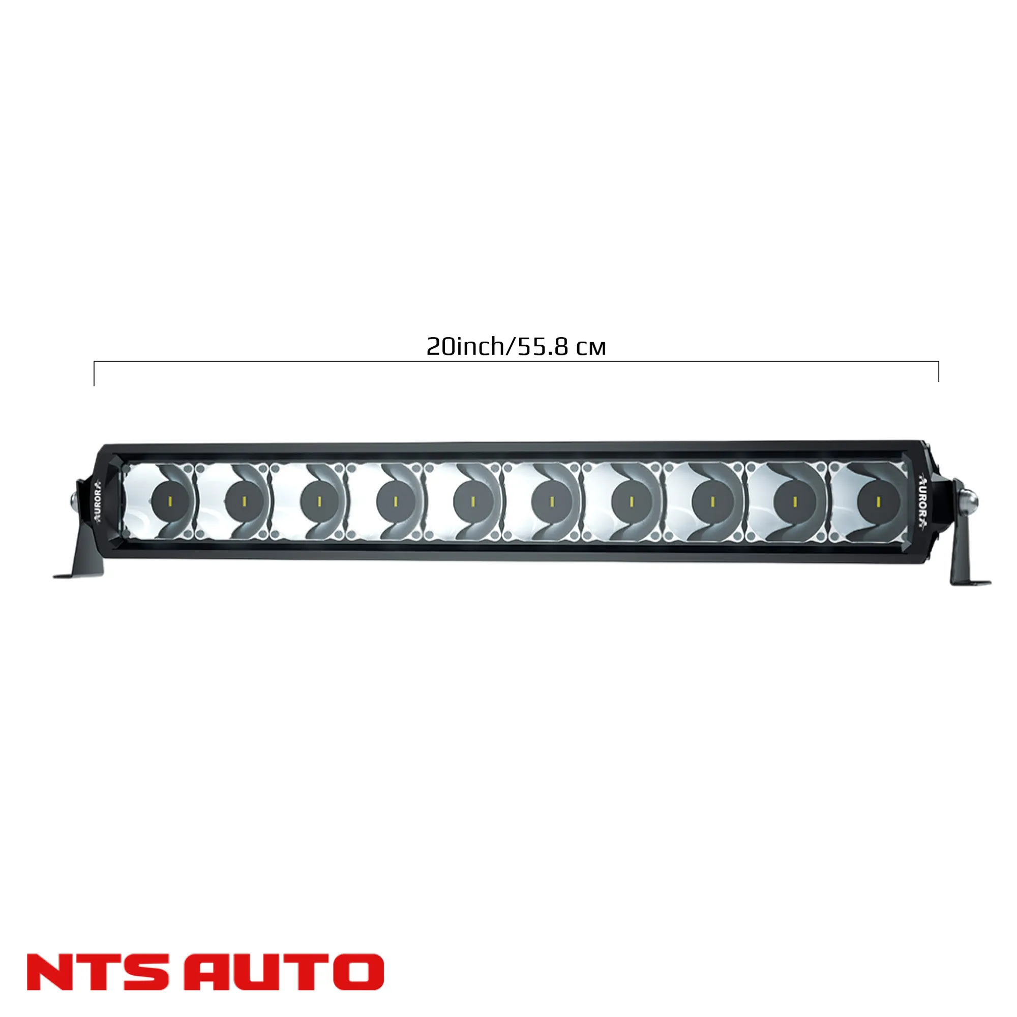СВЕТОДИОДНАЯ БАЛКА 20" ДВУХРЯДНАЯ ДАЛЬНЕГО СВЕТА AURORA D6T C RGB МОДУЛЕМ